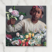Frederic Bazille - Junge Frau mit Peonies Geschenkanhänger (Vorderseite)