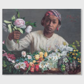 Frederic Bazille - Junge Frau mit Peonies Geschenkpapier (Flach)