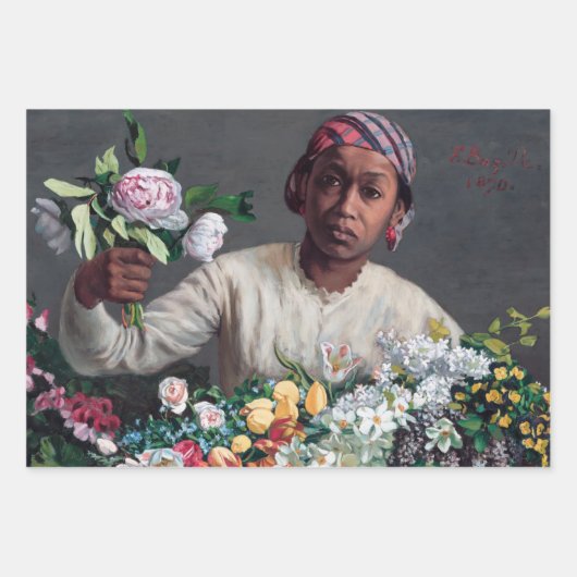 Frederic Bazille - Junge Frau mit Peonies Geschenkpapier Set (Vorderseite 3)