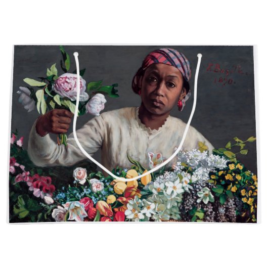 Frederic Bazille - Junge Frau mit Peonies Große Geschenktüte (Vorderseite)