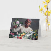 Frederic Bazille - Junge Frau mit Peonies Karte (Gelbe Blume)