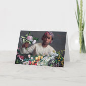 Frederic Bazille - Junge Frau mit Peonies Karte (Vorderseite)