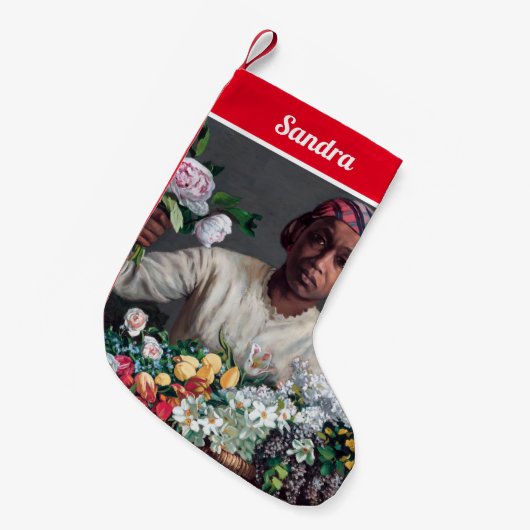 Frederic Bazille - Junge Frau mit Peonies Kleiner Weihnachtsstrumpf (Vorderansicht (hängend))