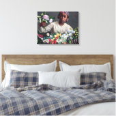 Frederic Bazille - Junge Frau mit Peonies Leinwanddruck (Insitu (Schlafzimmer))