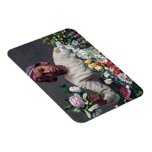 Frederic Bazille - Junge Frau mit Peonies Magnet (Rechte Seite)