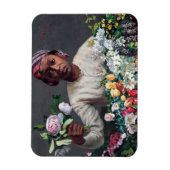 Frederic Bazille - Junge Frau mit Peonies Magnet (Vertikal)