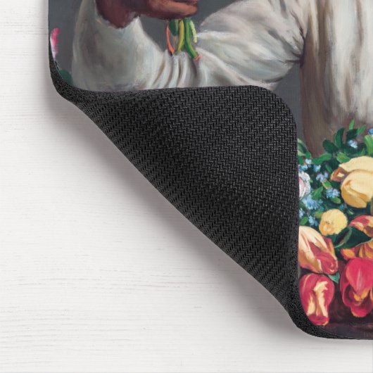 Frederic Bazille - Junge Frau mit Peonies Mousepad (Ecke)