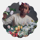 Frederic Bazille - Junge Frau mit Peonies Ornament Karte (Rückseite)