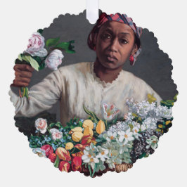 Frederic Bazille - Junge Frau mit Peonies Ornament Karte