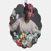 Frederic Bazille - Junge Frau mit Peonies Ornament Karte (Links)