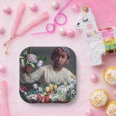 Frederic Bazille - Junge Frau mit Peonies Pappteller (Party)