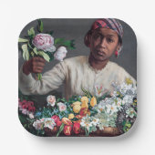 Frederic Bazille - Junge Frau mit Peonies Pappteller (Vorderseite)