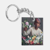 Frederic Bazille - Junge Frau mit Peonies Schlüsselanhänger (Vorderseite links)