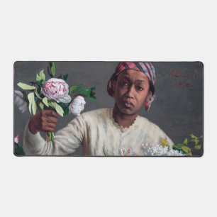 Frederic Bazille - Junge Frau mit Peonies Schreibtischunterlage