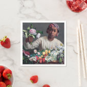 Frederic Bazille - Junge Frau mit Peonies Serviette (Beispiel)