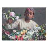 Frederic Bazille - Junge Frau mit Peonies Tischdecke (Vorderseite (Horizontal))