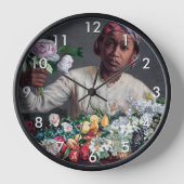 Frederic Bazille - Junge Frau mit Peonies Uhr (Vorderseite)