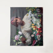 Frederic Bazille - Junge Frau mit Peonies Wandteppich (Vorderseite)