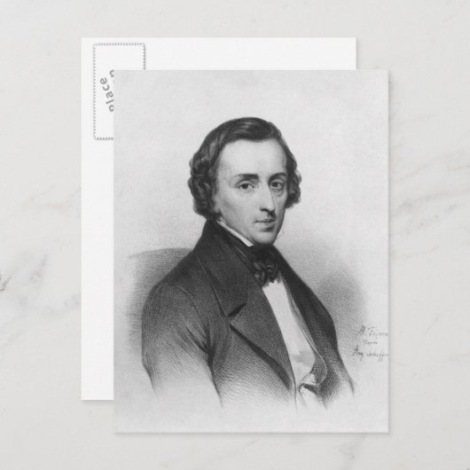 Frederic Chopin, nach Ary Scheffer Postkarte (Vorne/Hinten)