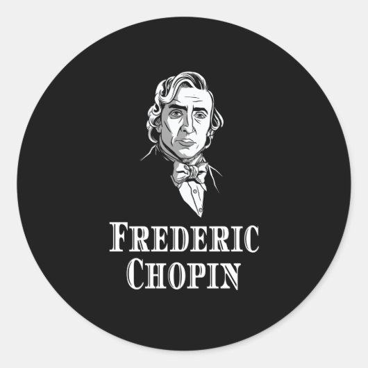Frederic Chopin Portrait Runder Aufkleber (Vorderseite)