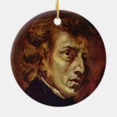 Frederic Chopin Portrait von Eugene Delacroix Keramik Ornament (Hinten)
