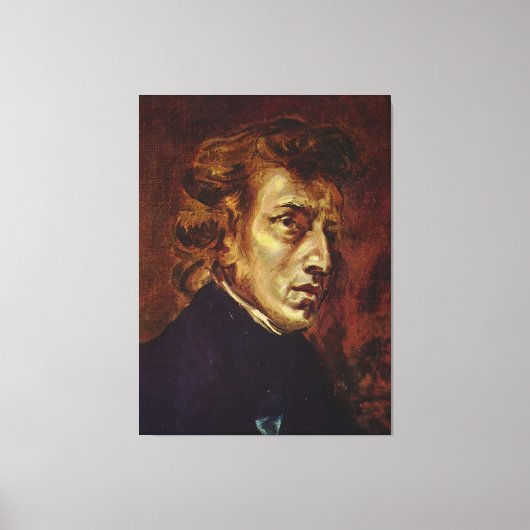 Frederic Chopin Portrait von Eugene Delacroix Leinwanddruck (Vorderseite)