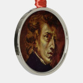 Frederic Chopin Portrait von Eugene Delacroix Ornament Aus Metall (Rechts)
