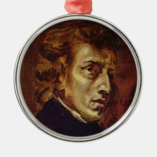 Frederic Chopin Portrait von Eugene Delacroix Ornament Aus Metall (Vorne)