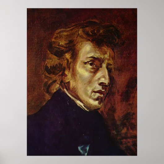 Frederic Chopin Portrait von Eugene Delacroix Poster (Vorne)