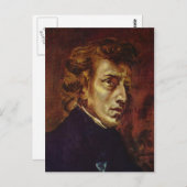 Frederic Chopin Portrait von Eugene Delacroix Postkarte (Vorne/Hinten)