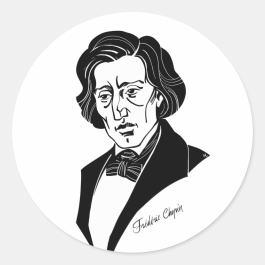 Frederic Chopin Runder Aufkleber (Vorderseite)