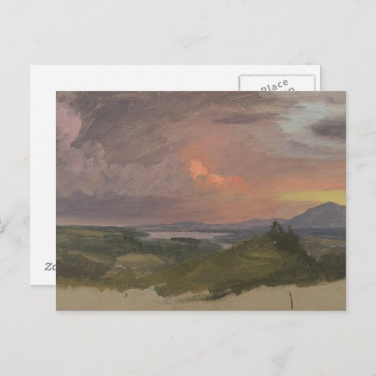 Frederic Edwin Church - Sunset in Hudson Valley Postkarte (Vorne/Hinten)