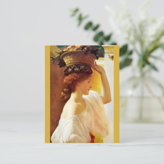 Frederic Leighton Girl mit Obstkorb CC0677 Postkarte (Stehend Vorderseite)