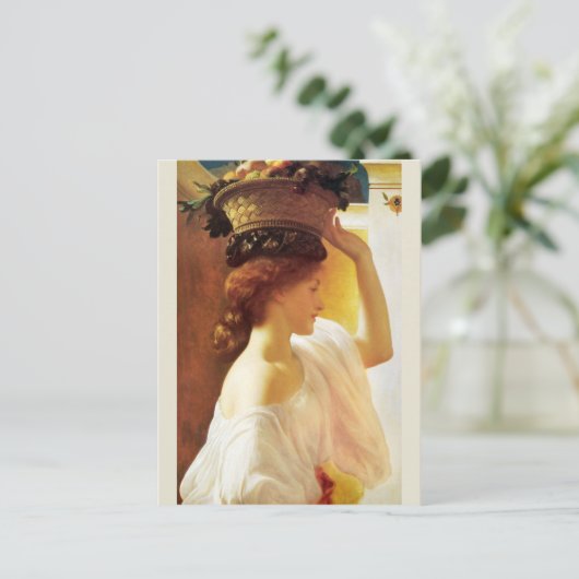 Frederic Leighton Girl mit Obstkorb CC0955 Postkarte (Stehend Vorderseite)