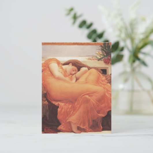 Frederic Lord Leighton Flaming June Square Art Postkarte (Stehend Vorderseite)