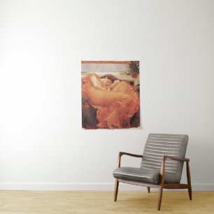 Frederic Lord Leighton Flaming June Square Art Wandteppich