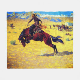 Frederic Remington A Cold Morning auf der Range Fleecedecke