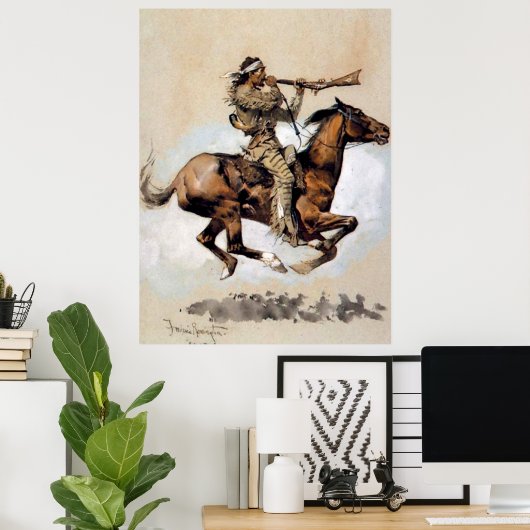 Frederic Remington "Buffalo Hunter Spitting Bullet Poster (Heimbüro)