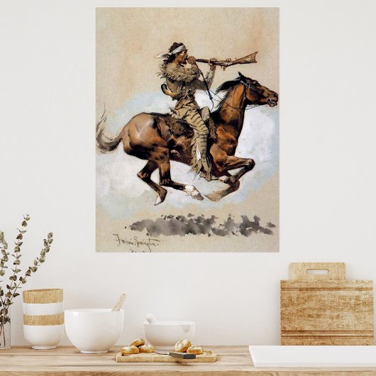Frederic Remington "Buffalo Hunter Spitting Bullet Poster (Küche)