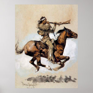 Frederic Remington "Buffalo Hunter Spitting Bullet Poster