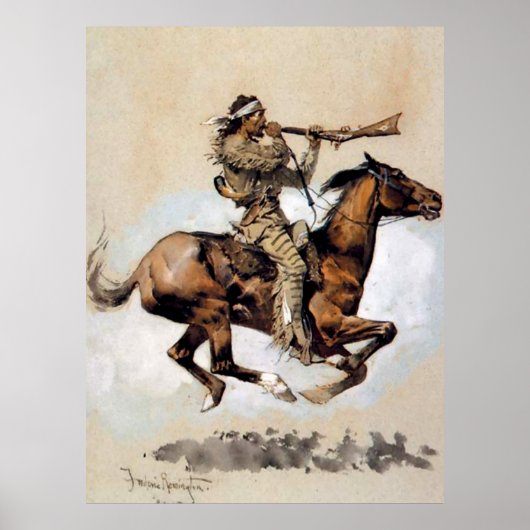 Frederic Remington "Buffalo Hunter Spitting Bullet Poster (Vorne)