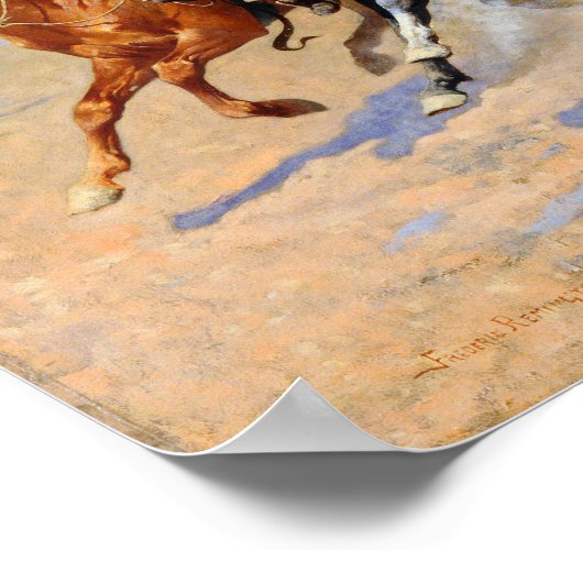 Frederic Remington Dash für Holz Poster (Ecke)