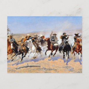 Frederic Remington Dash für Holz Postkarte