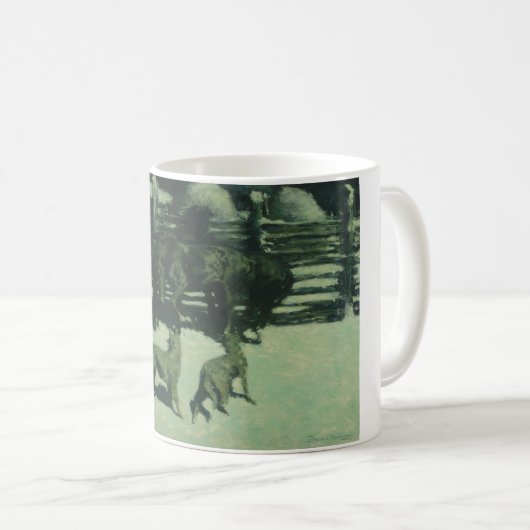 Frederic Remington - Der Aufruf zur Hilfe Kaffeetasse (VorderseiteRechts)