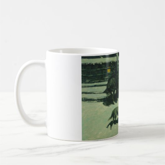 Frederic Remington - Der Aufruf zur Hilfe Kaffeetasse (Links)