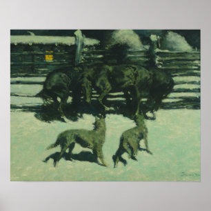 Frederic Remington - Der Aufruf zur Hilfe Poster