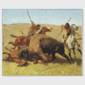 Frederic Remington die Buffalo-Jagd Geschenkpapier (Flach)