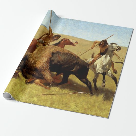 Frederic Remington die Buffalo-Jagd Geschenkpapier (Ungerollt)