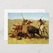 Frederic Remington die Buffalo-Jagd Postkarte (Vorne/Hinten)