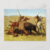 Frederic Remington die Buffalo-Jagd Postkarte (Vorderseite)